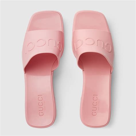 pink gucci slides womens|Gucci rubber slides women's.